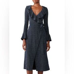 Free People Sparkling Navy One‎ More Time Wrap Dress